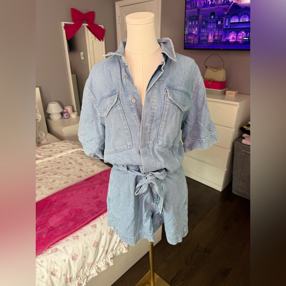 Rag & Bone Light Blue Denim Jumpsuit